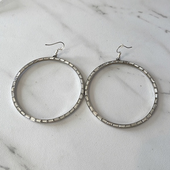 Kenneth Jay Lane Crystal Circle Hoops - Picture 1 of 3